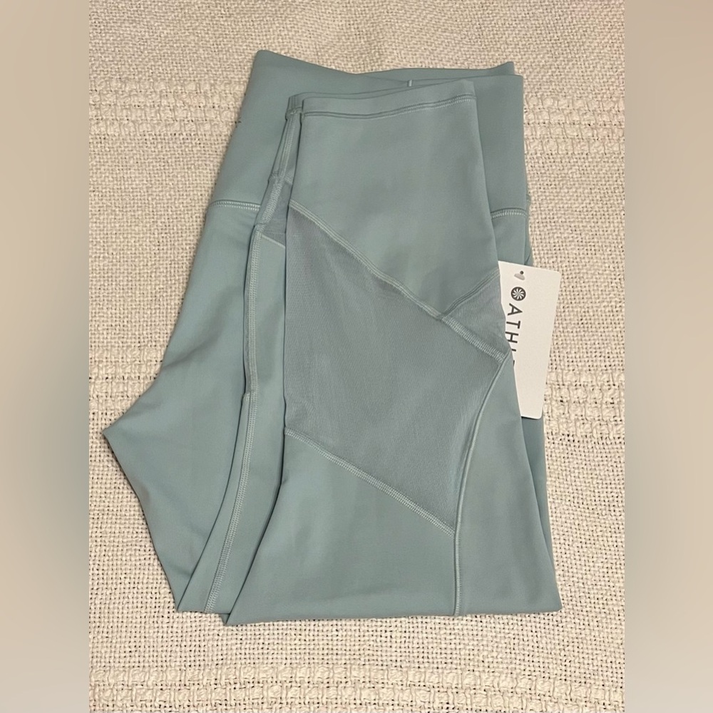 Athleta Mint Green High-Waist Mesh-Detail Leggings - Picture 2 of 8